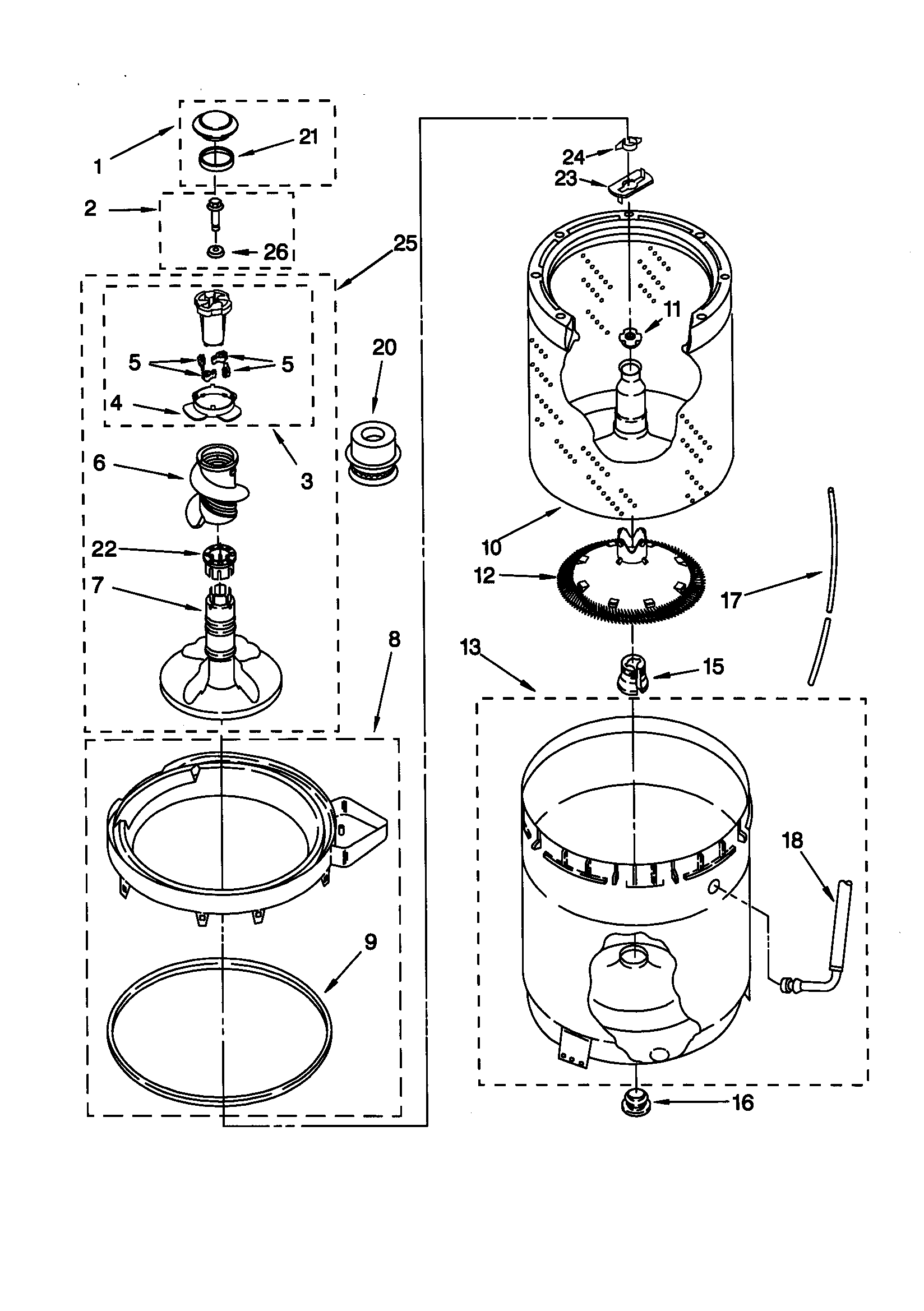 Agitator/basekt/tub
