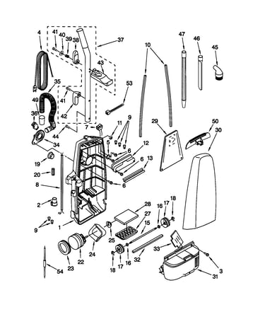Dust compartment/motor
