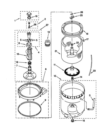 Agitator/basket/tub
