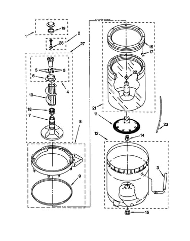 Agitator/basket/tub