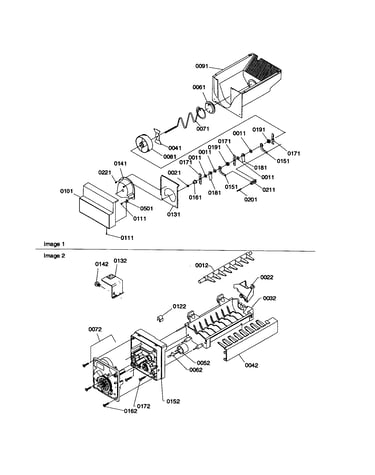 Ice bucket auger and ice maker