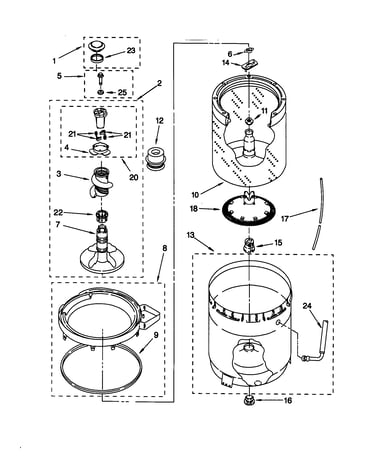 Agitator/basket/tub