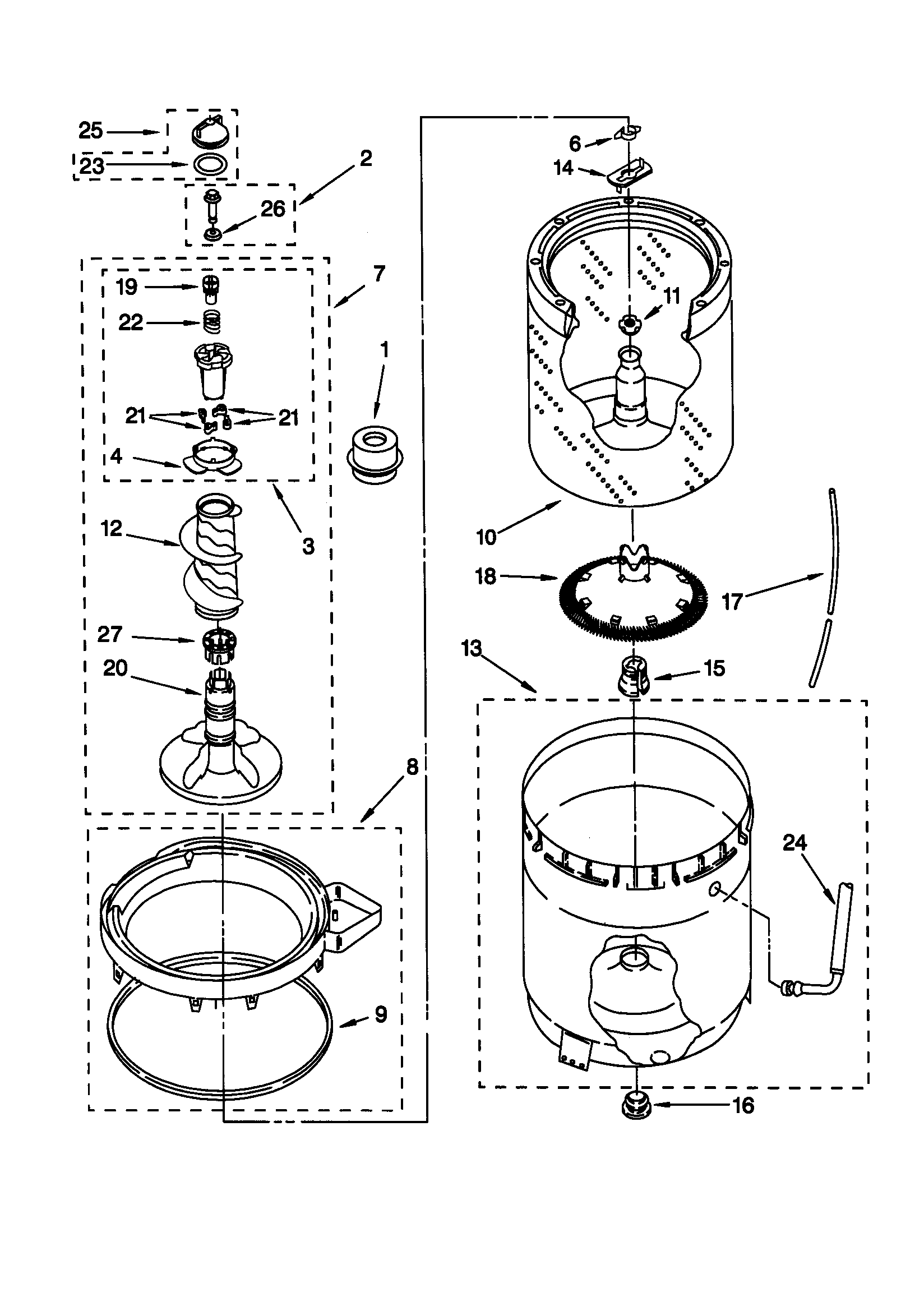 AGITATOR/BASKET/TUB