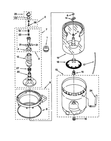 Agitator/basket/tub