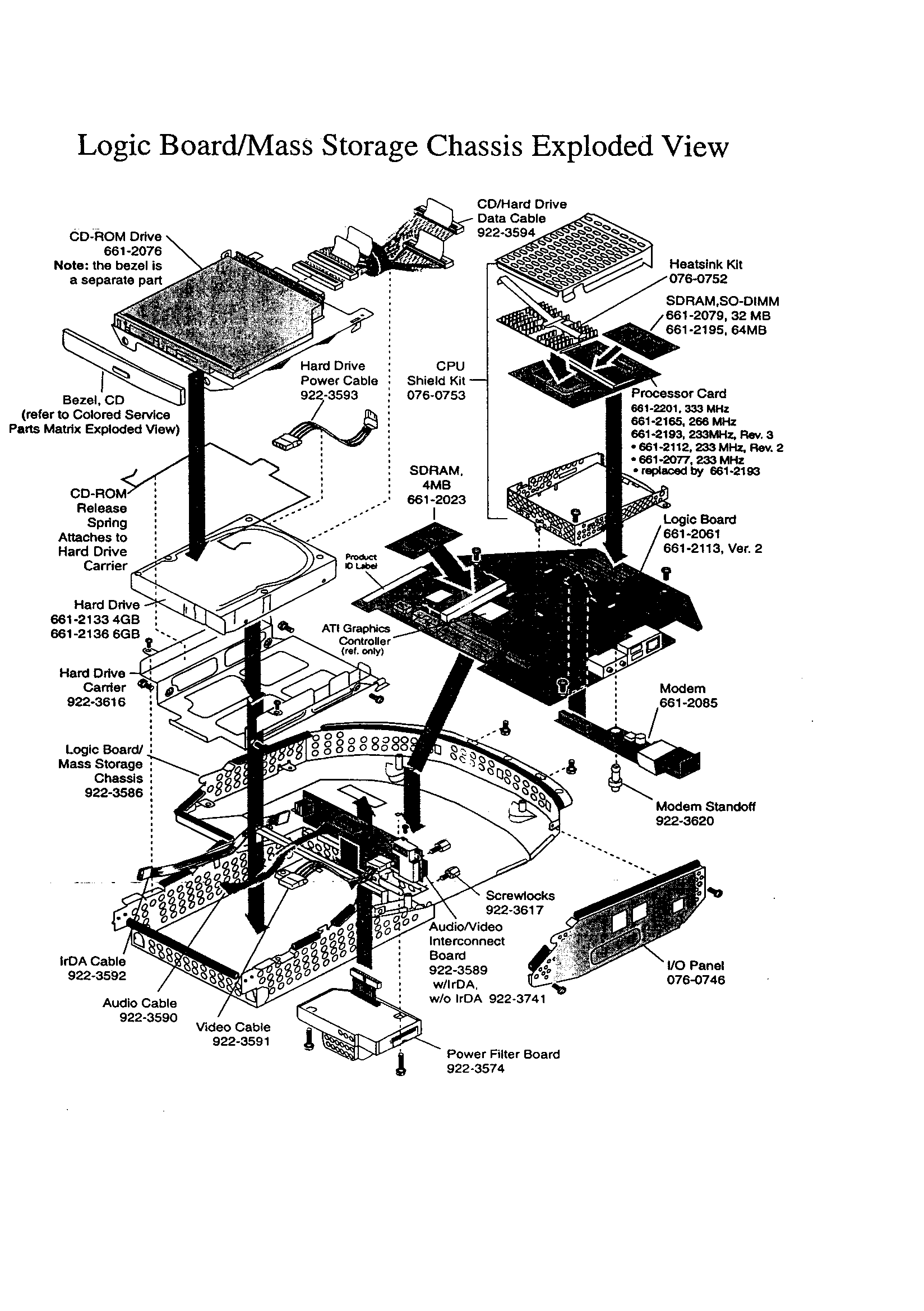 Logic board/mass storage chassis