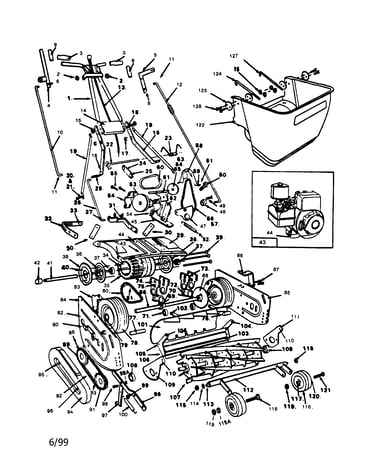 Front throw reel mower