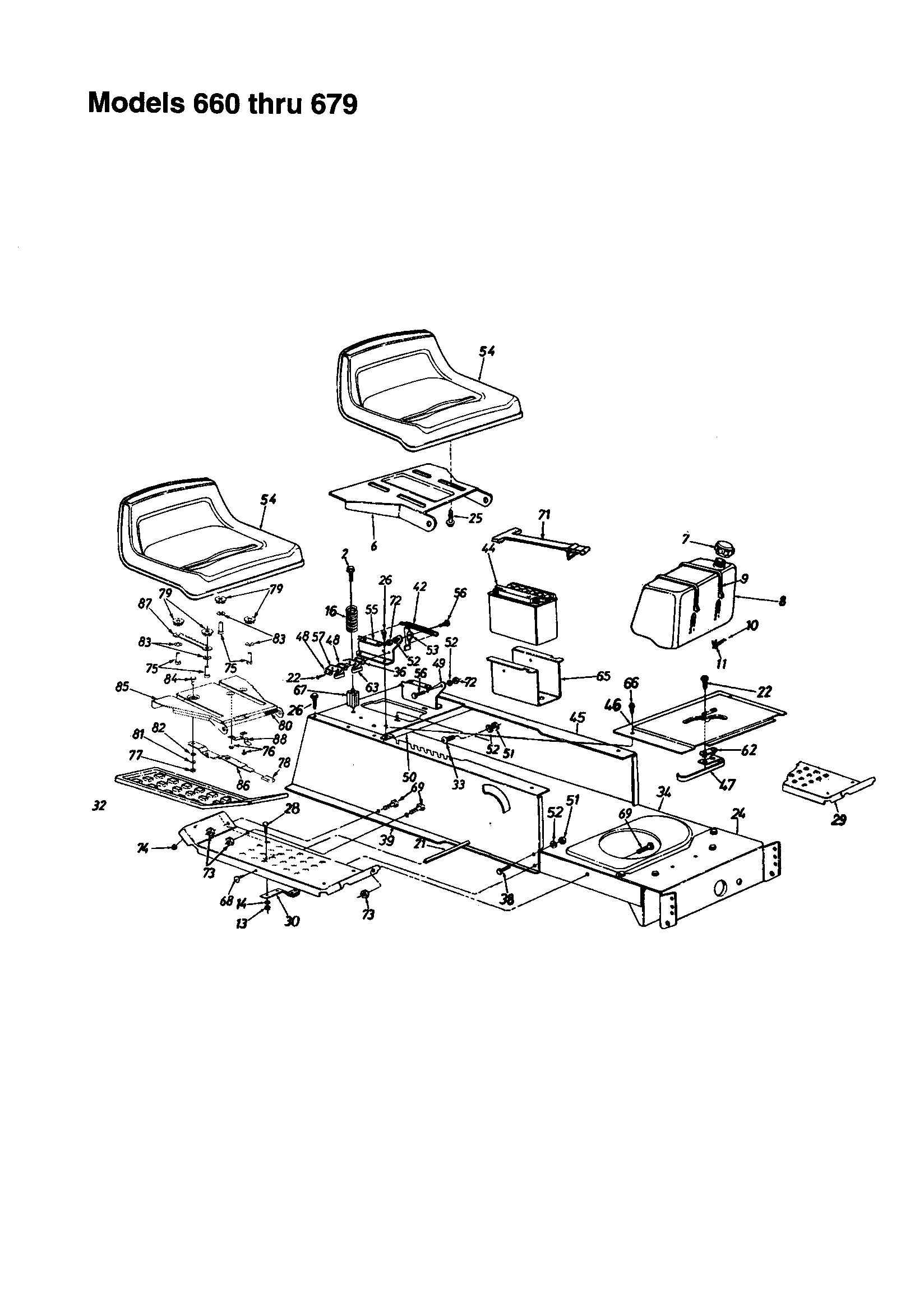 SEAT AND MAIN FRAME