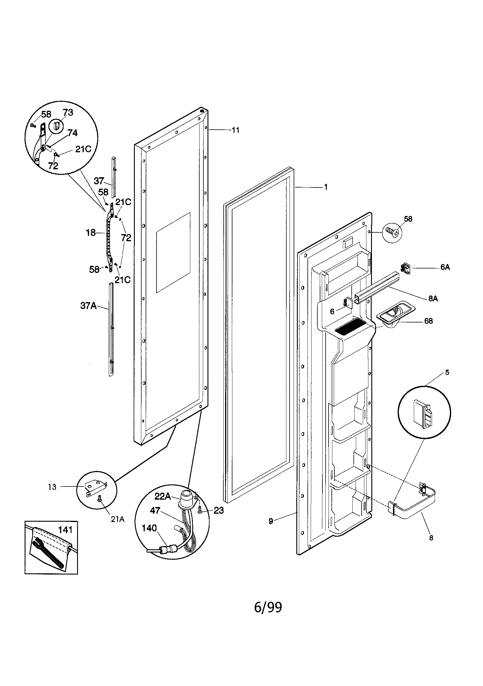 Freezer door