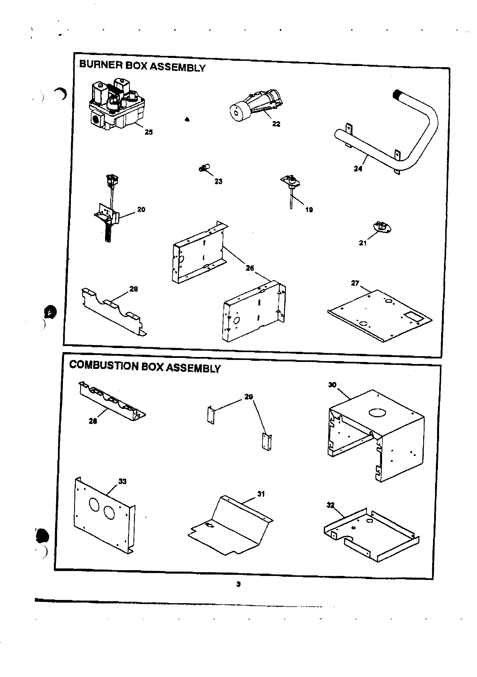 Burner/combustion box assy.