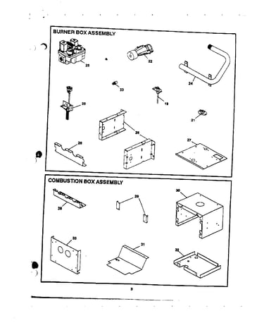 Burner/combustion box assy.