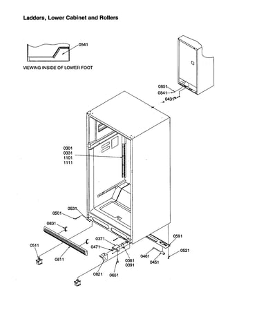 Ladders, lower cabinet and rollers