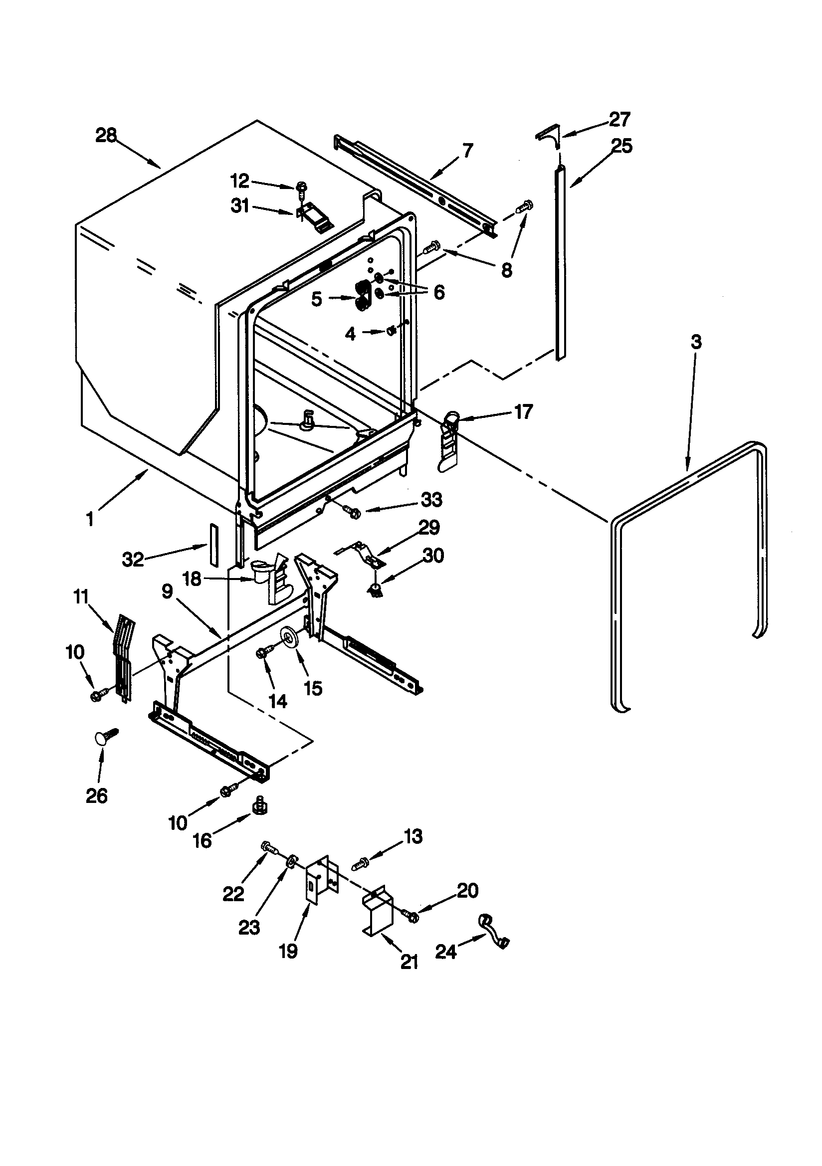 Tub and frame