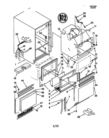 Cabinet liner and door