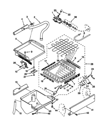Evaporator/ice cutter grid/water