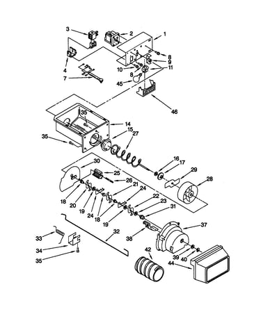 Motor and ice container
