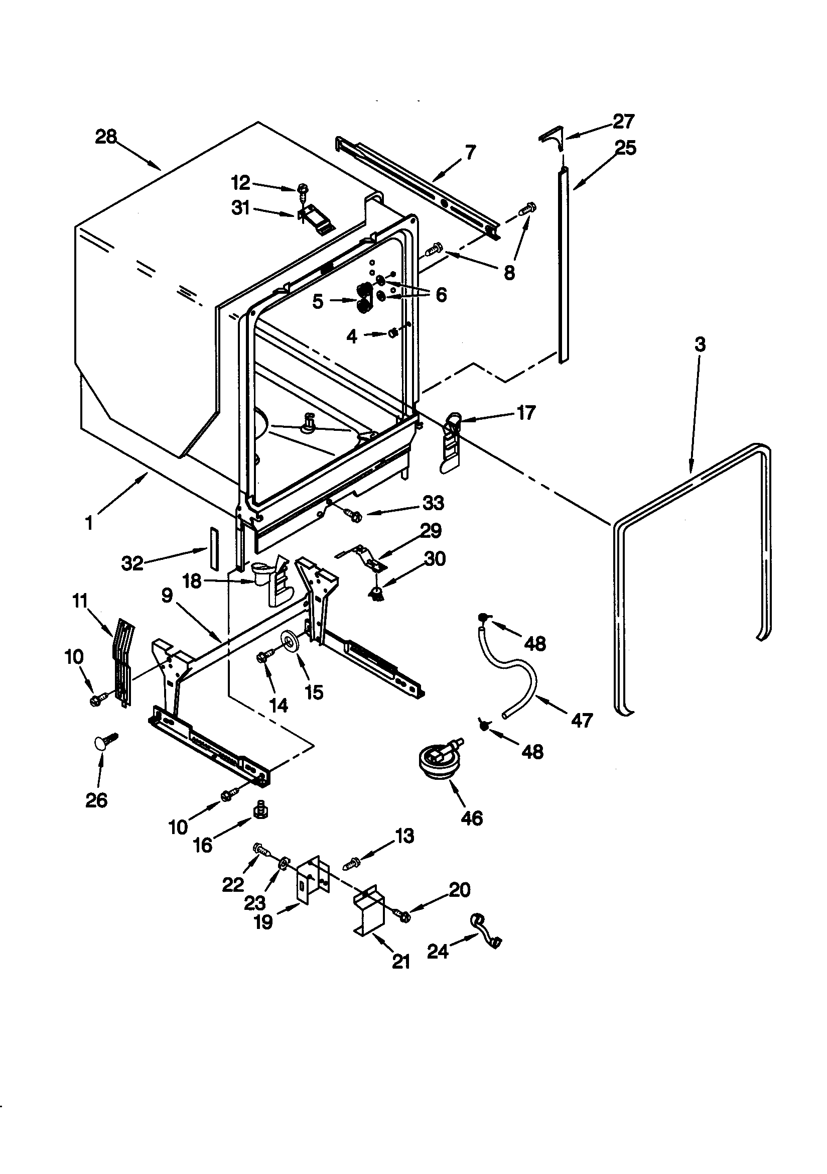 Tub and frame