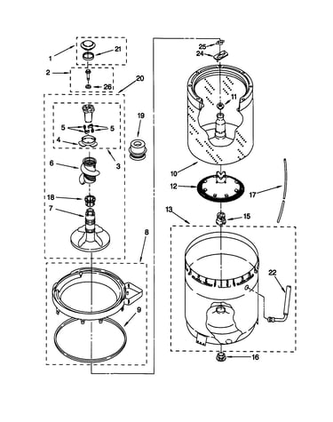 Agitator/basket/tub