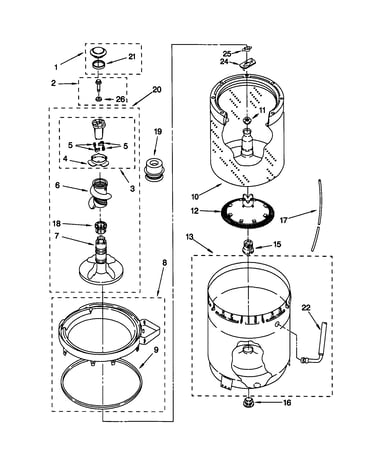 Agitator/basket/tub