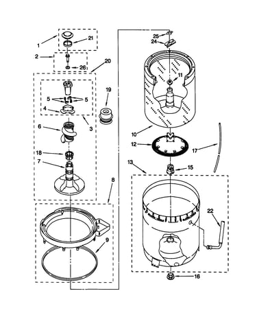 Agitator/basket/tub