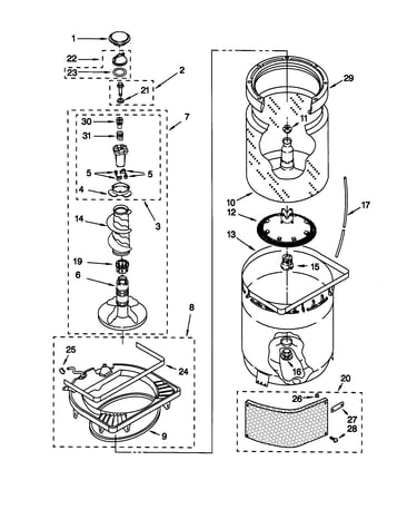 Agitator/basket/tub