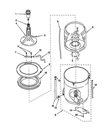 Agitator/basket/tub
