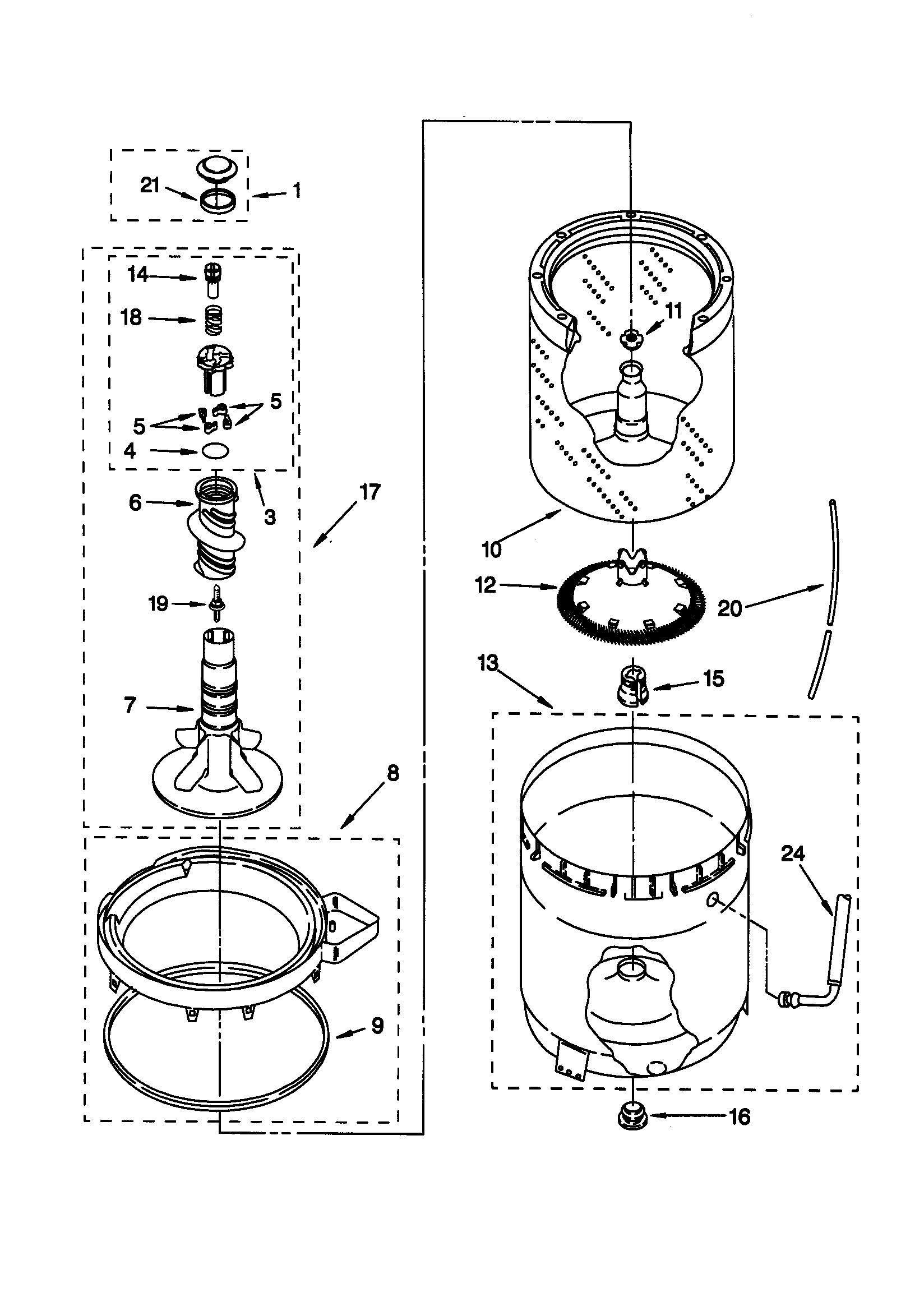AGITATOR/BASKET/TUB