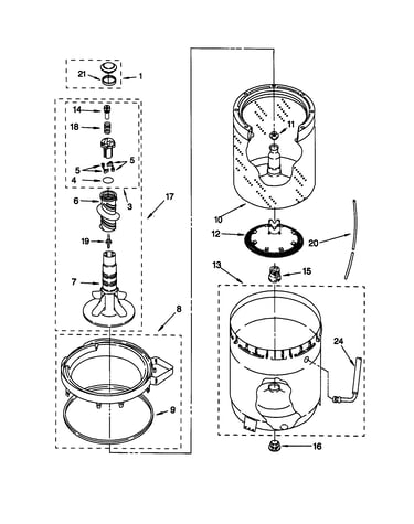 Agitator/basket/tub