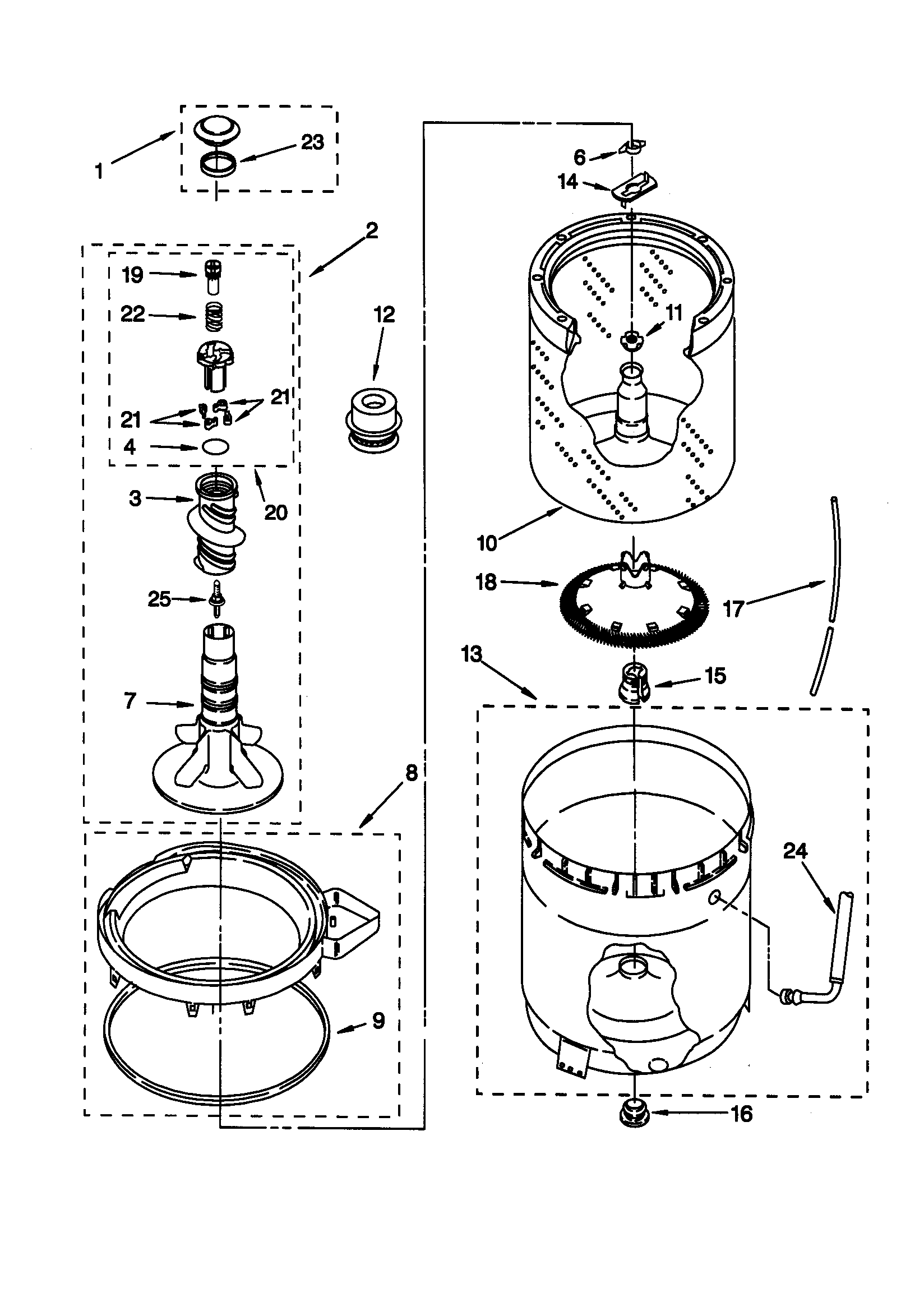 Agitator/basket/tub