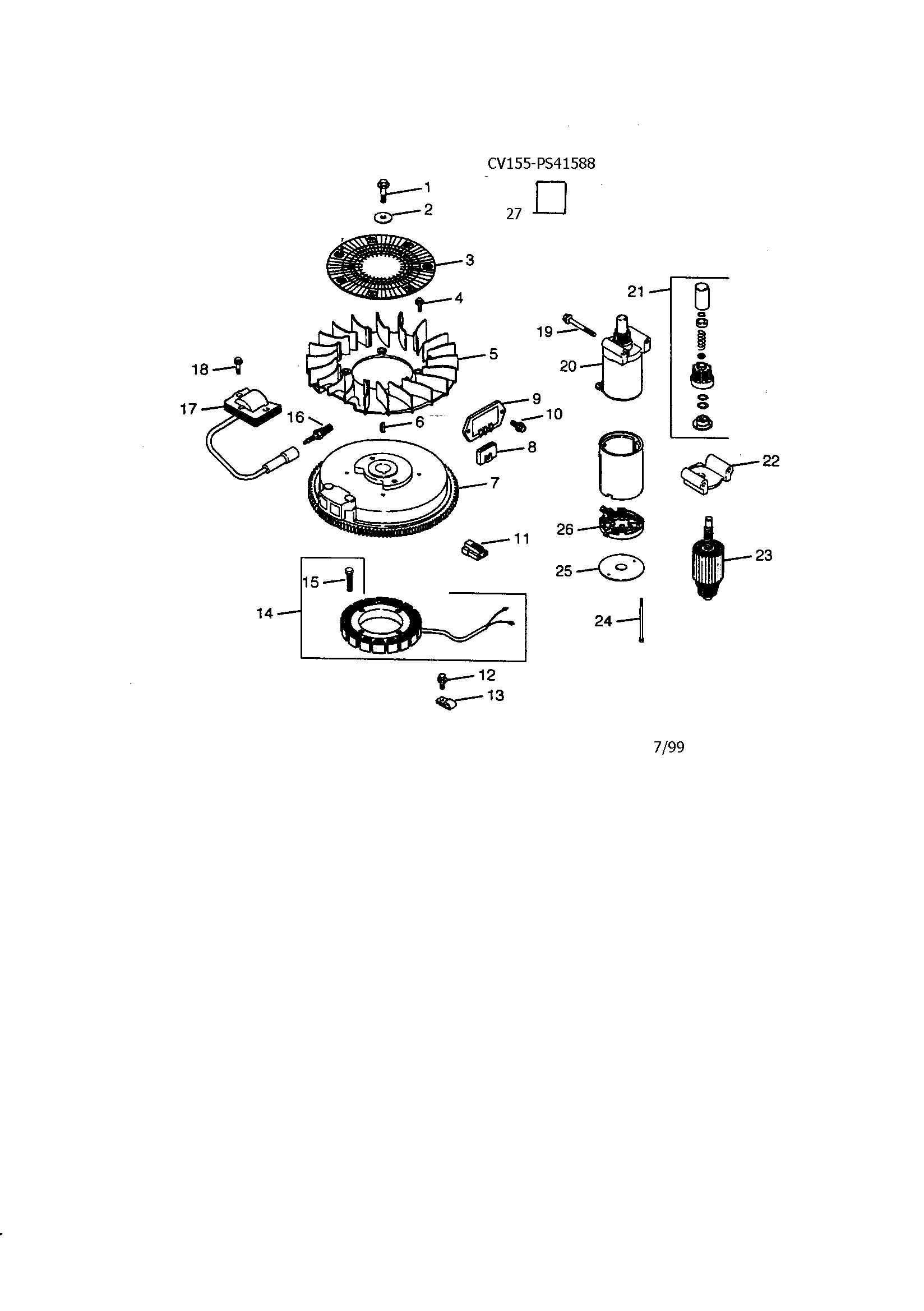 Ignition and starting motor