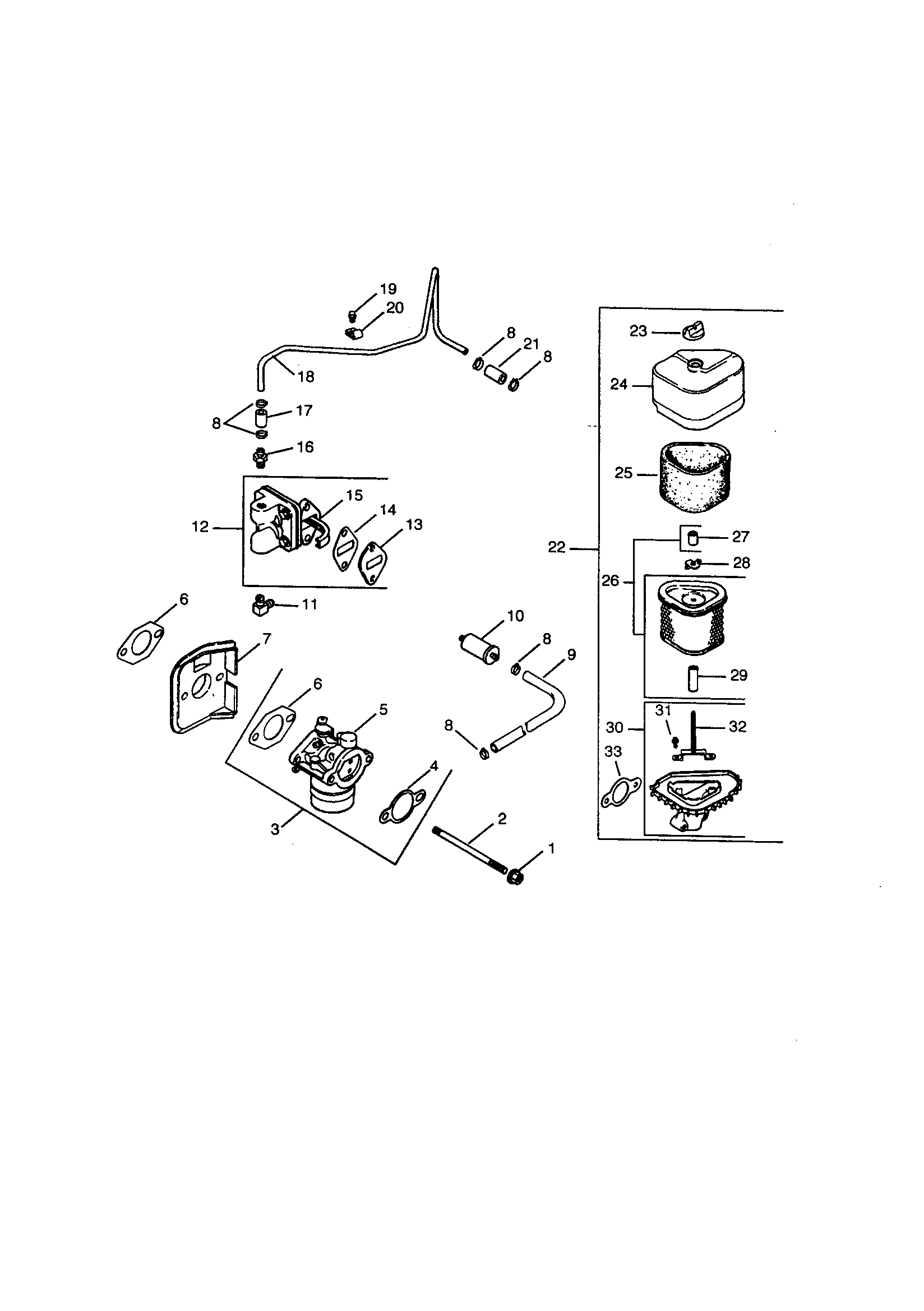 Fuel and air system