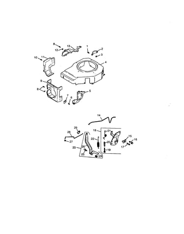 Engine controls and blower housing