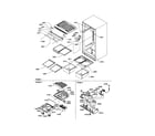 Amana TS122VE-P1306602WE interior cabinet/drain assembly diagram