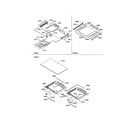 Amana TS122VE-P1306602WE shelving and crisper assemblies diagram