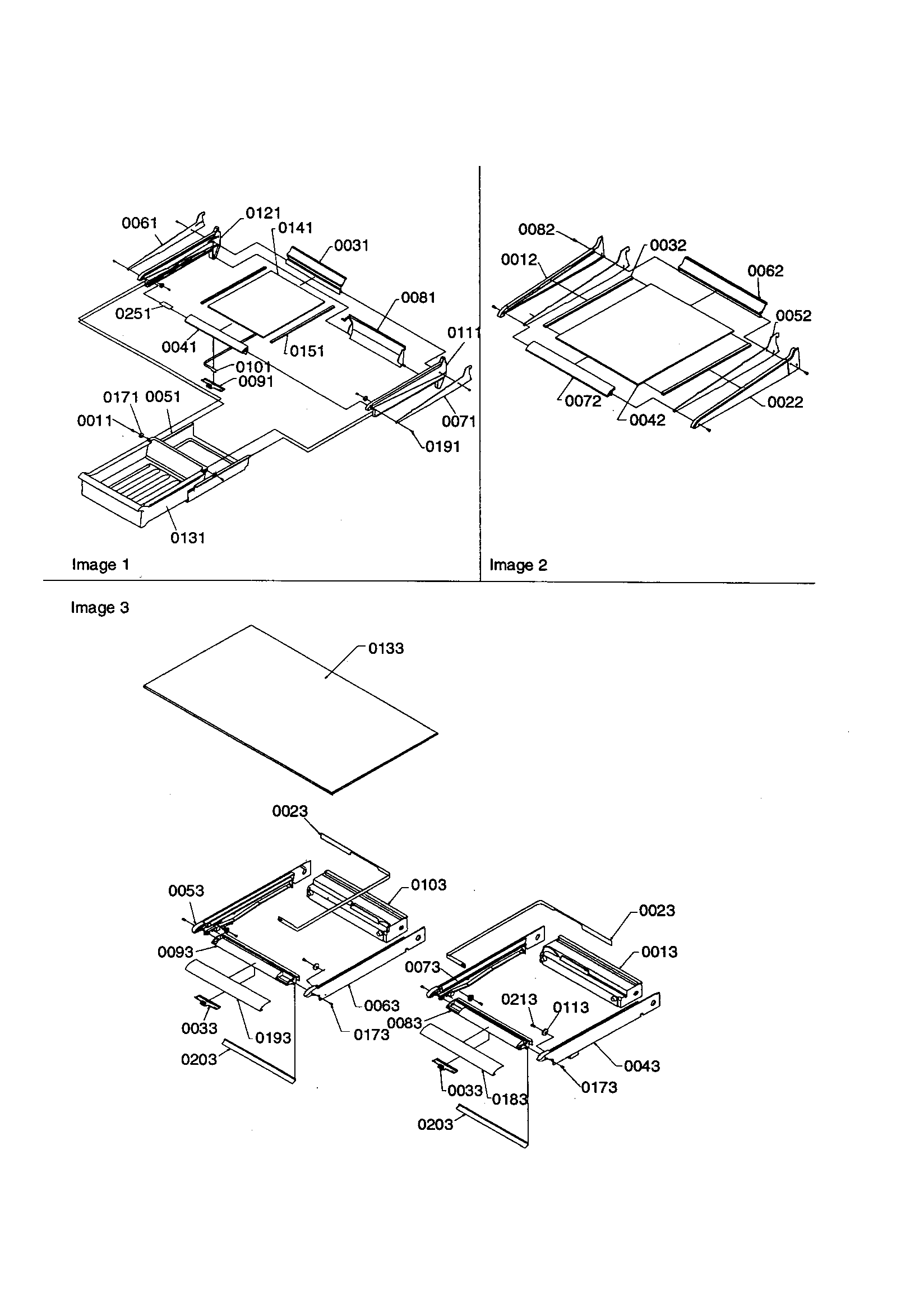 Shelving and crisper assemblies