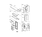 Amana SBD21VPE-P1315503WE refrigerator door/door trim/handles diagram