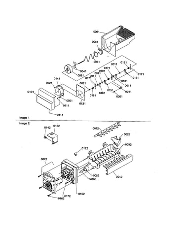 Ice bucket auger and ice maker