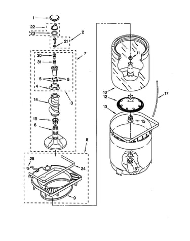 Agitator/basket/tub