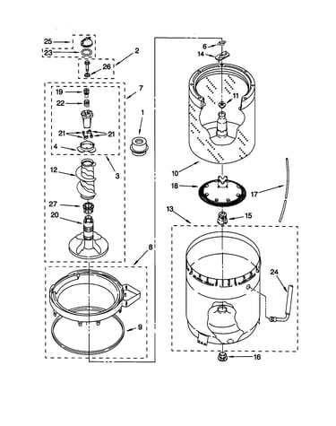 Agitator/basket/tub