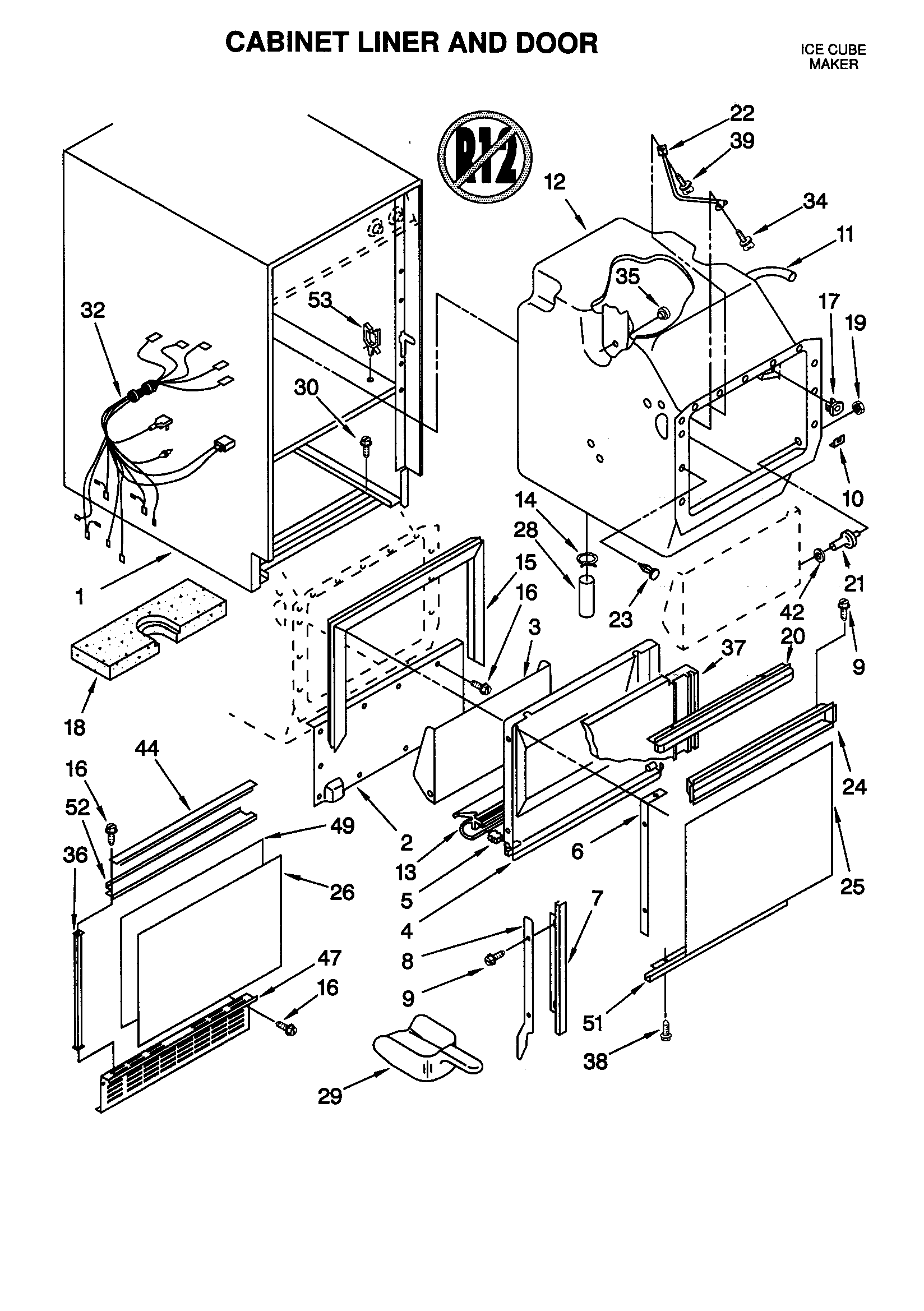 CABINET LINER AND DOOR