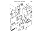 KitchenAid KUIS185FWH1 cabinet liner and door diagram