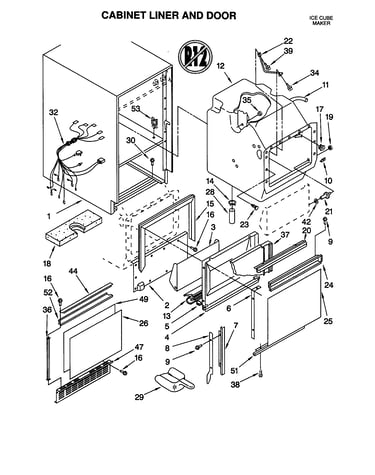 Cabinet liner and door