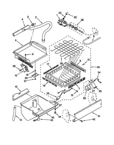 Evaporator/ice cutter grid/water