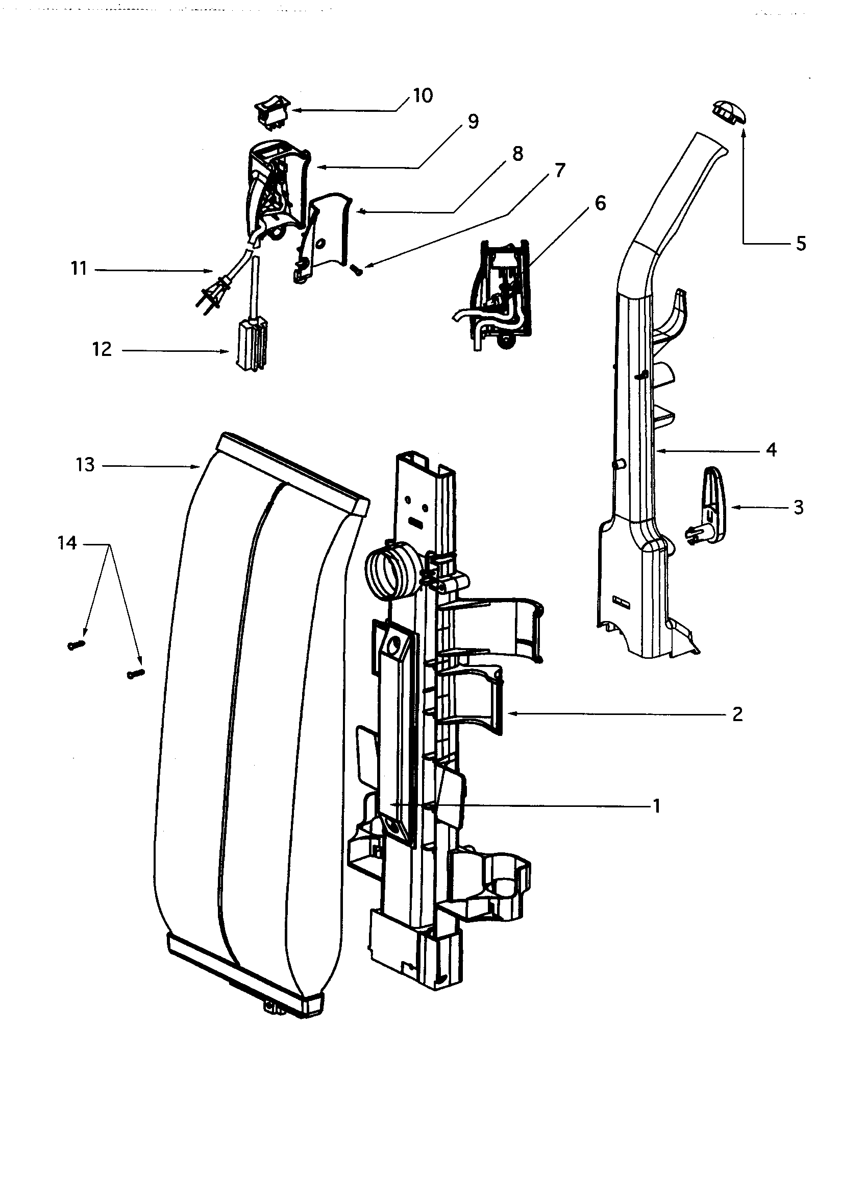 Handle and bag housing