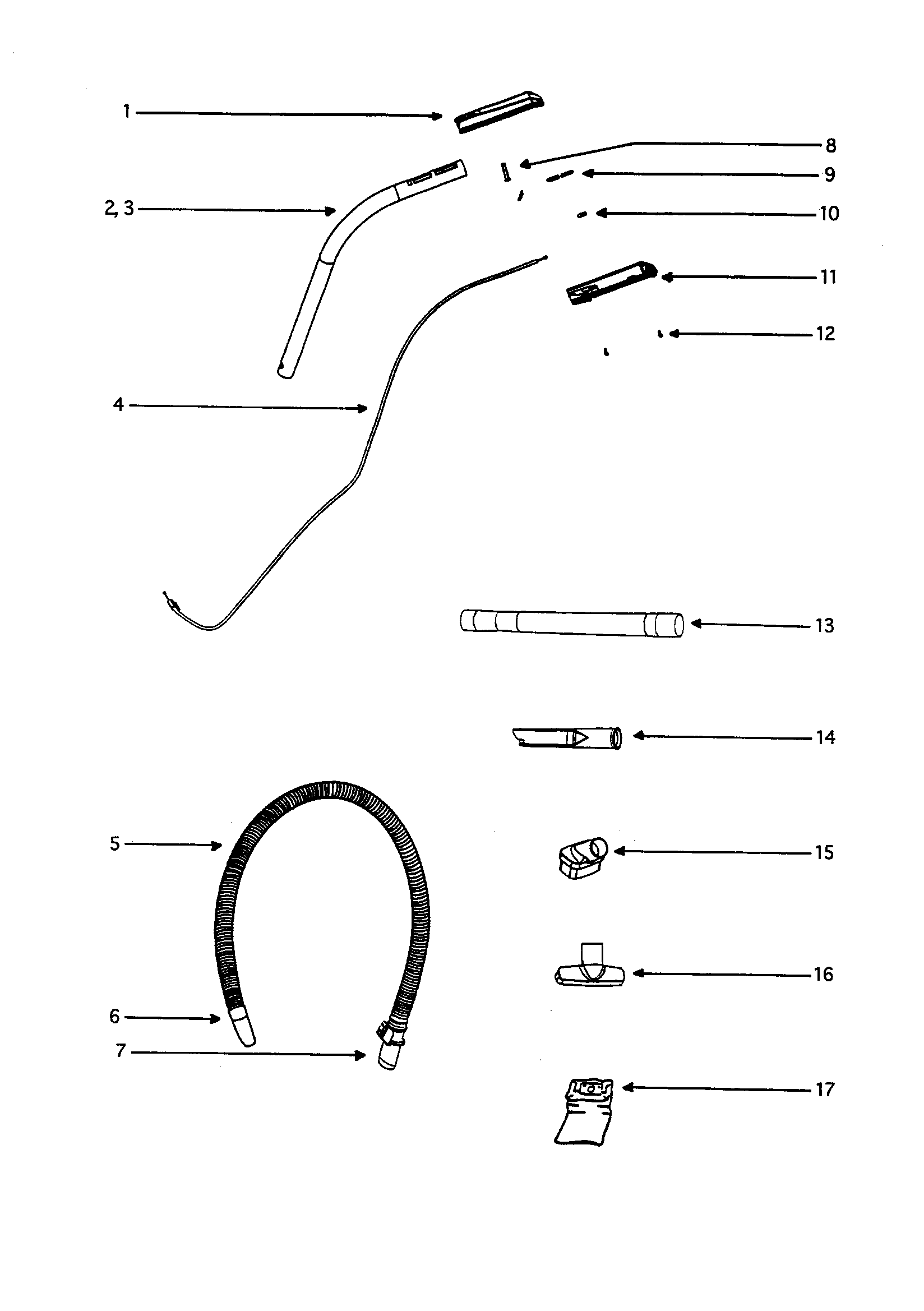 HANDLE / HOSE AND ATTACHMENTS