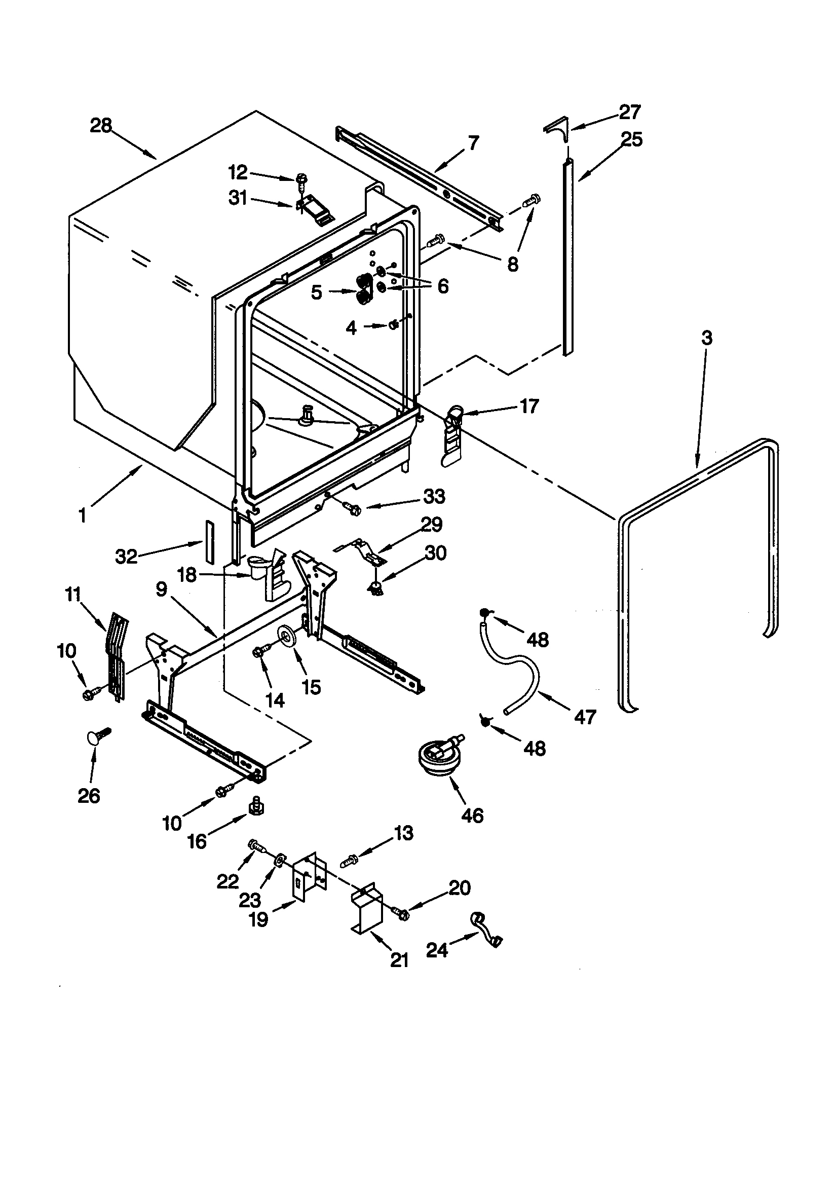 Tub and frame