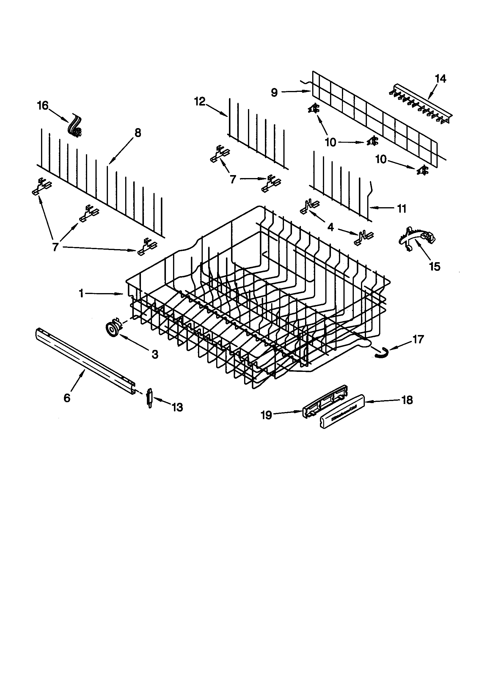 Upper rack and track