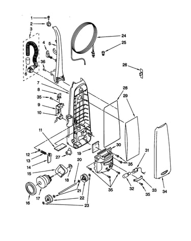 Dust compartment and motor