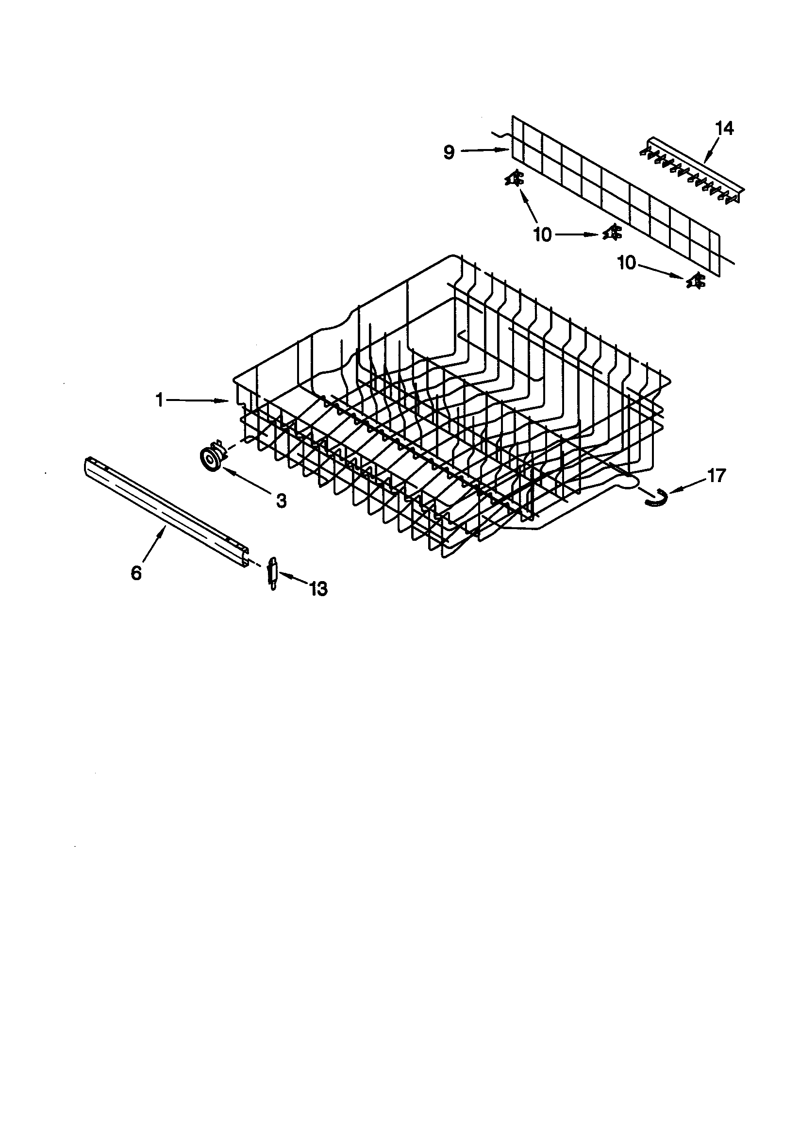 Upper rack and track