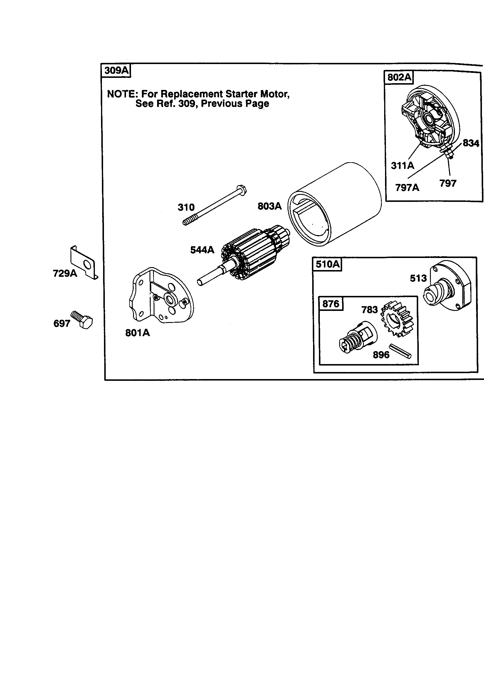 Replacement starter motor