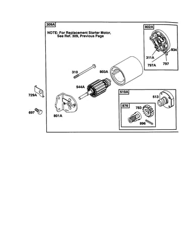 Replacement starter motor